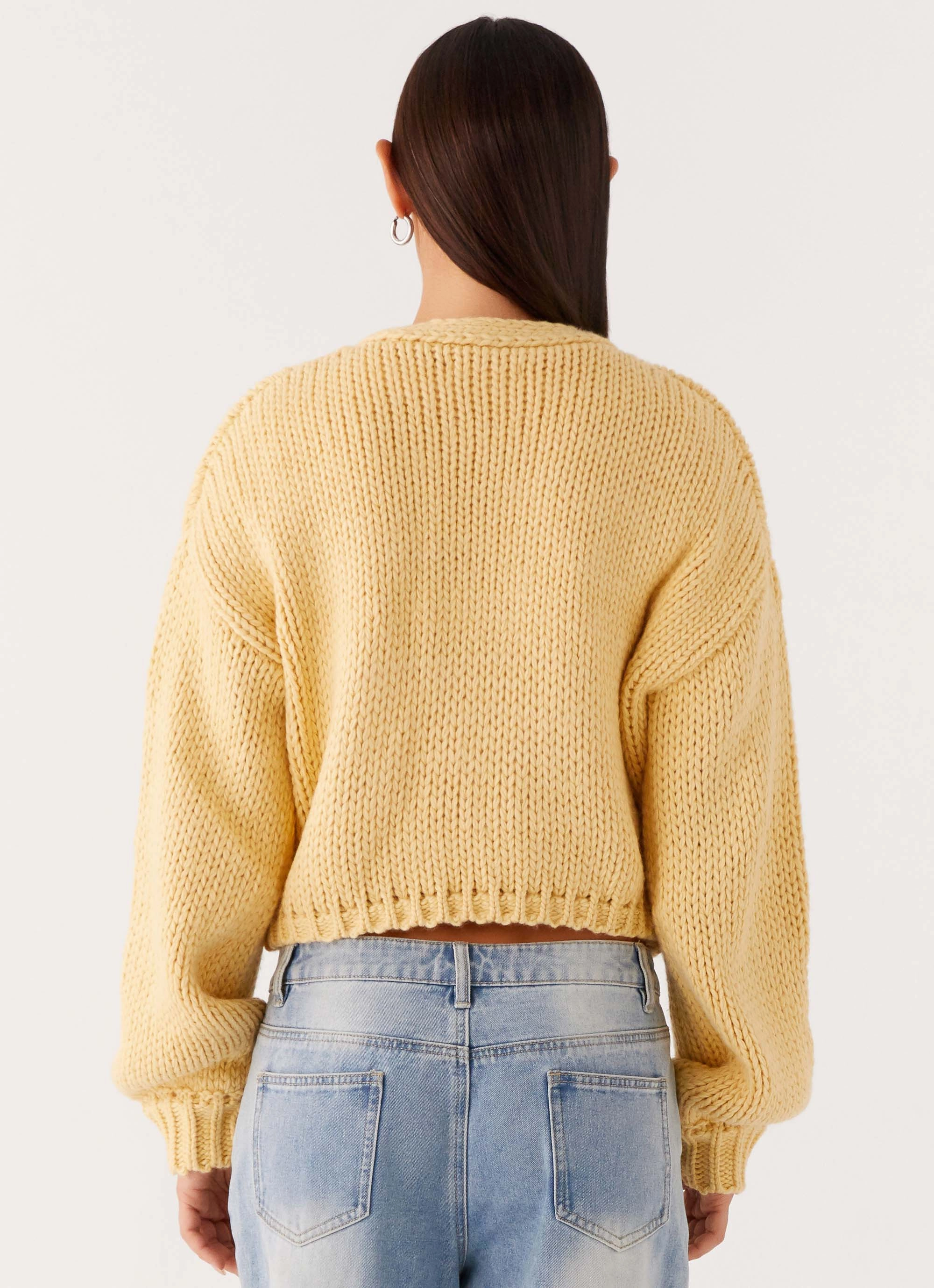 Jasleen Knit Cardigan - Yellow All Day Comfort Design