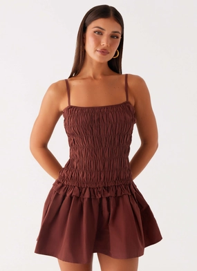 Affordable Fashion Jaxi Mini Dress - Chocolate