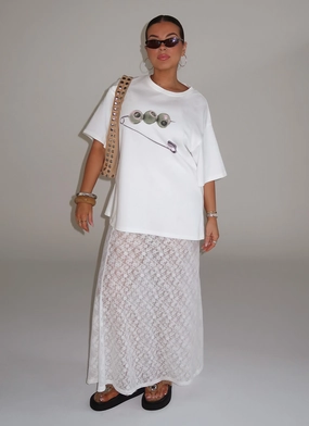 Jaz Lace Maxi Skirt - White light colors