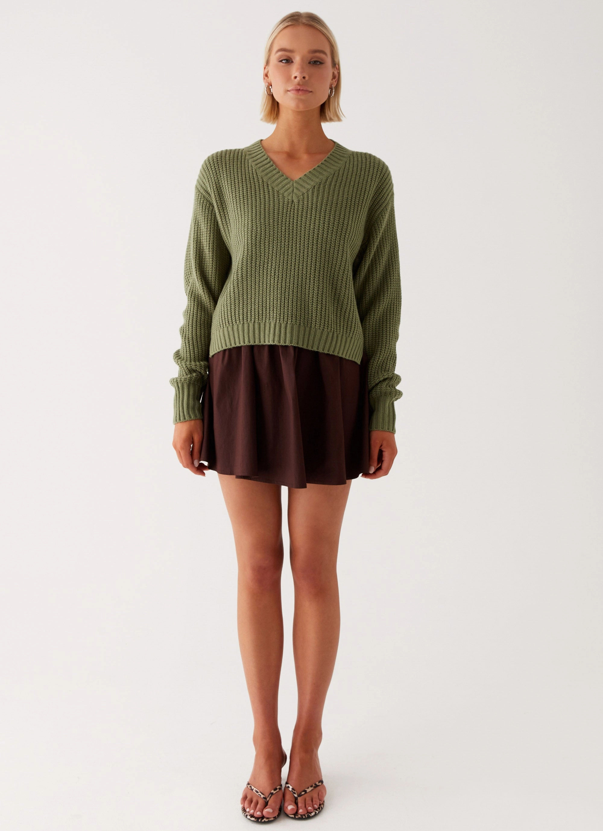 Clean Jacket Detail Jenson Sweater - Khaki