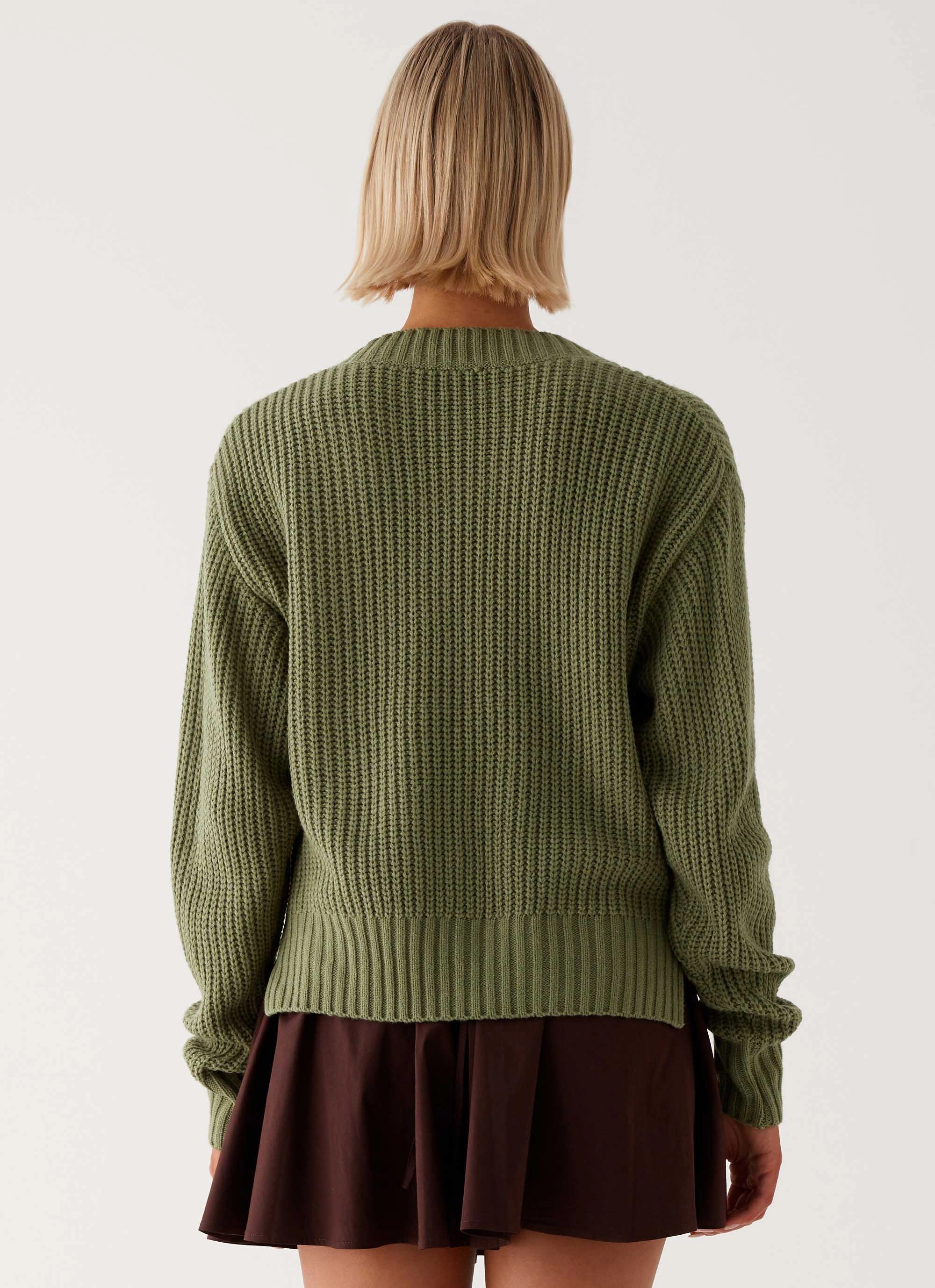 Jenson Sweater - Khaki Compression Fold Design Street Comfort Fit