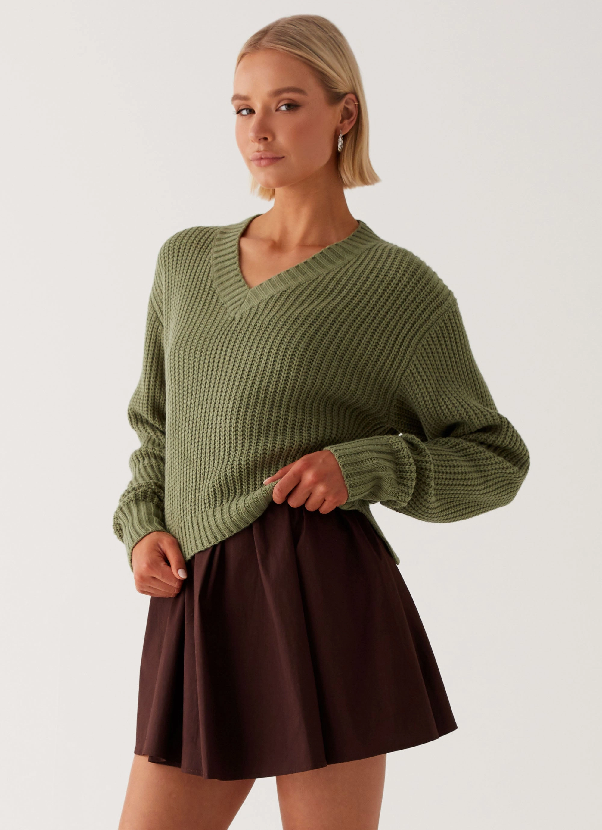 Jenson Sweater - Khaki WaterRepellentExterior Eco Friendly Dye Process