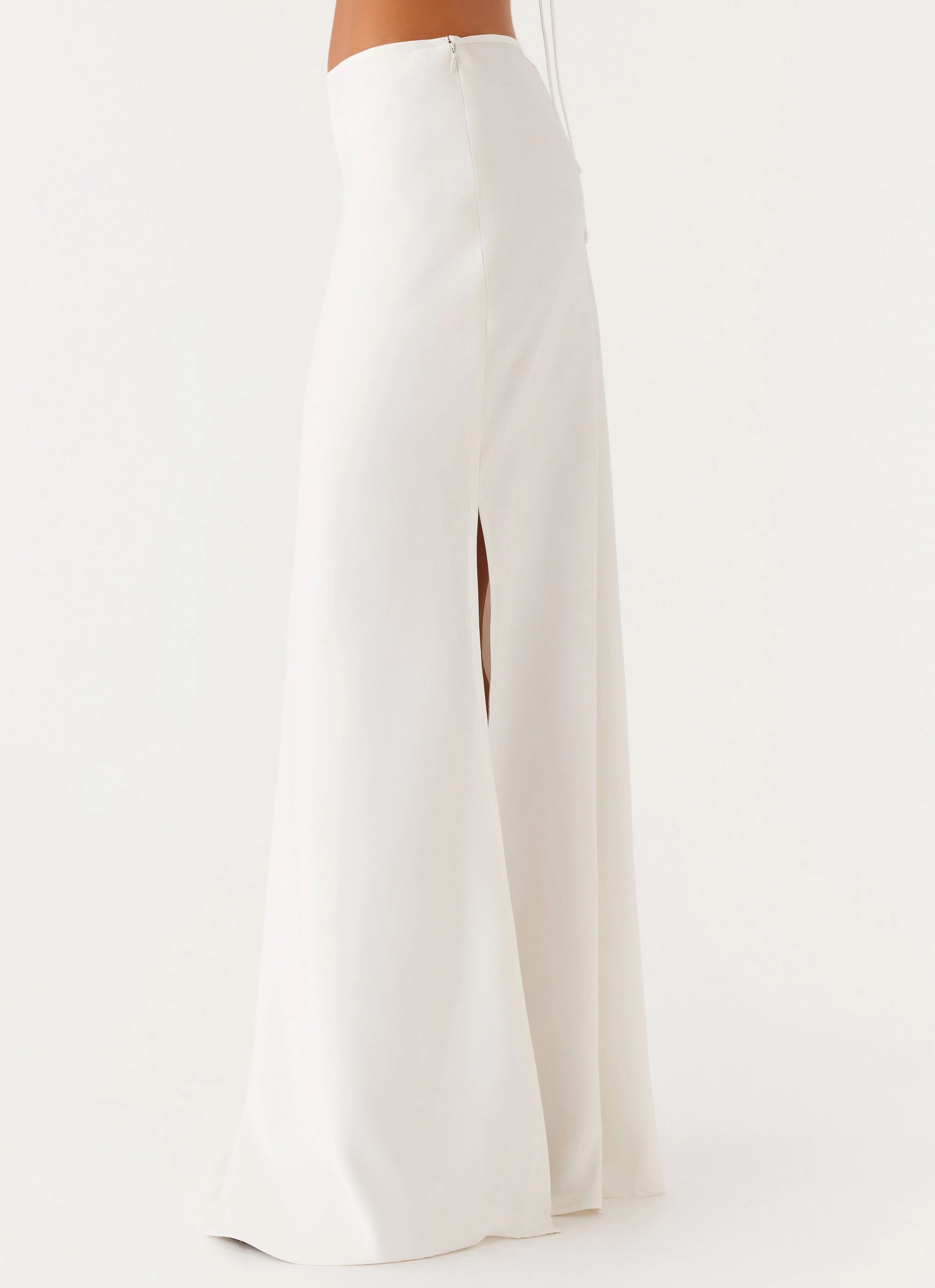 Mina Satin Maxi Skirt - White Fashion Fusion Comfy Wear