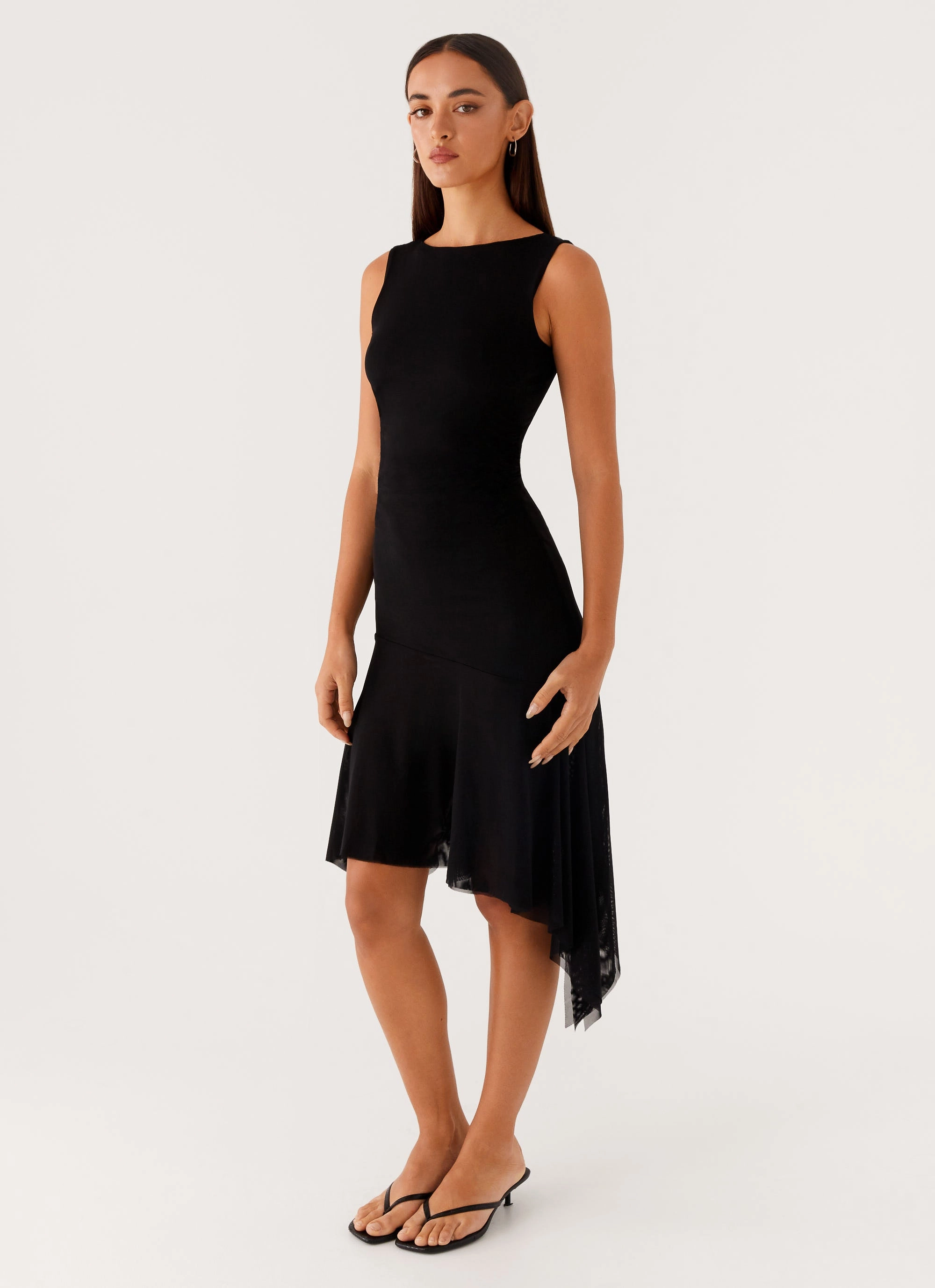 Winona Midi Dress - Black Grace Soft Contemporary Style