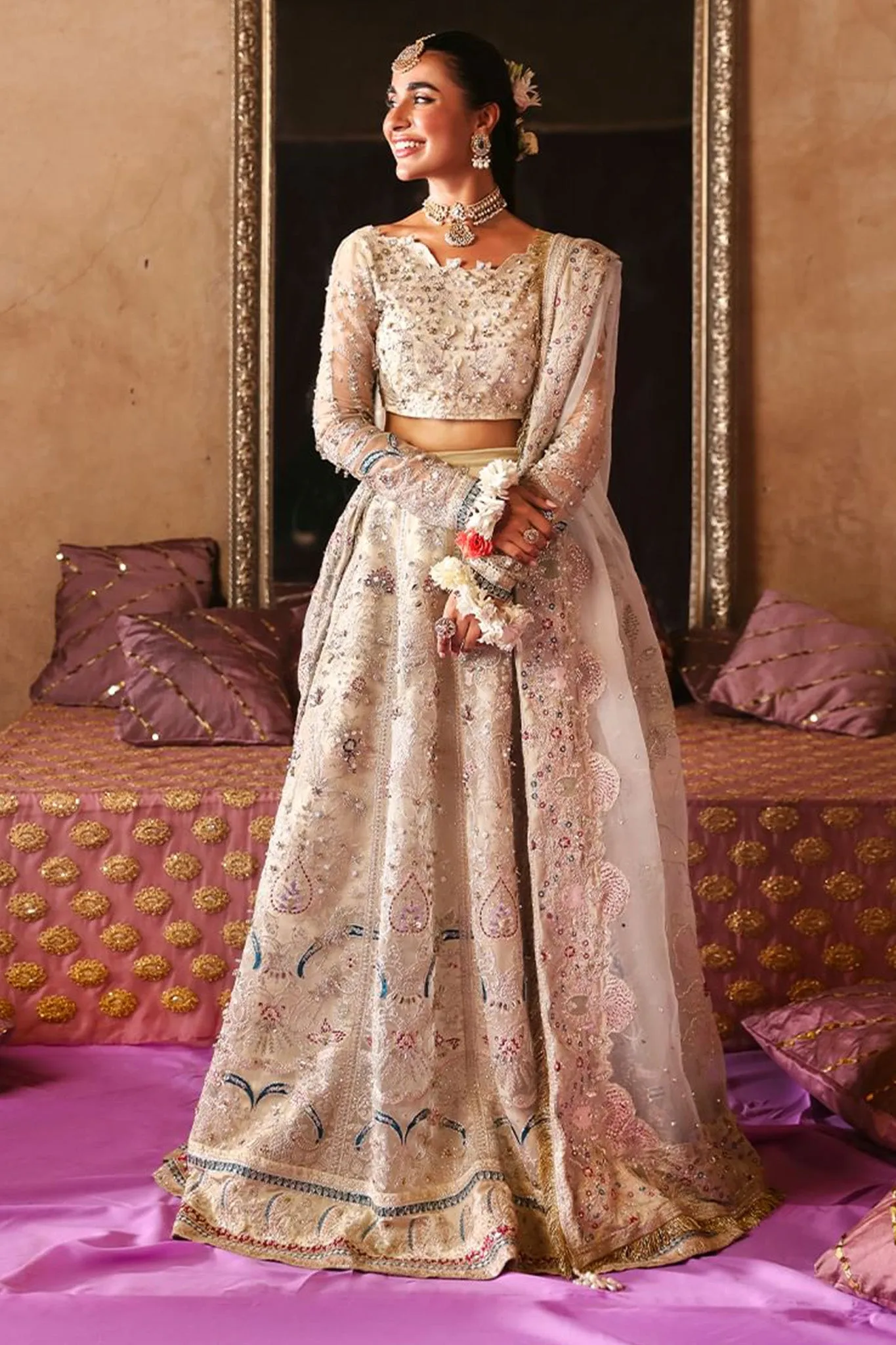 Jhoomro By Nureh Unstitched 3 Piece Luxury Formals Wedding Collection'2024-NL-72