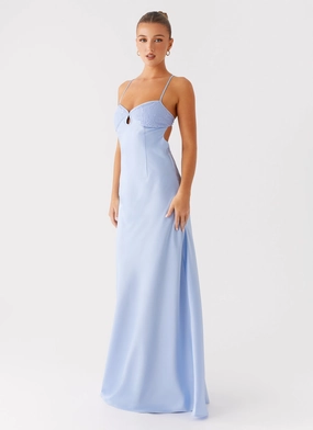 Joanie Maxi Dress - Blue Soft cotton dress Relax Mode