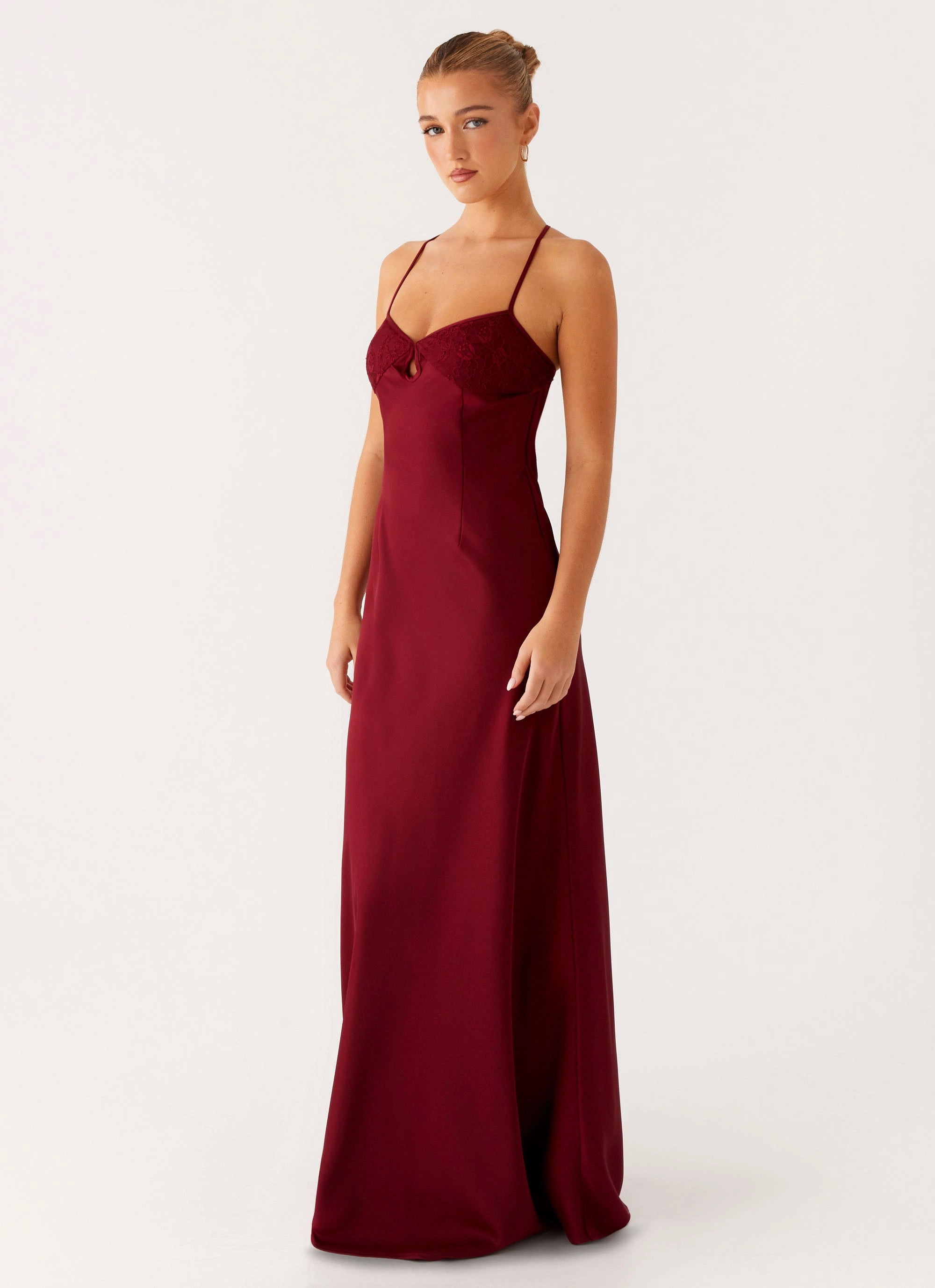 Joanie Maxi Dress - Maroon Dress for brunch Timeless Waistband Fit