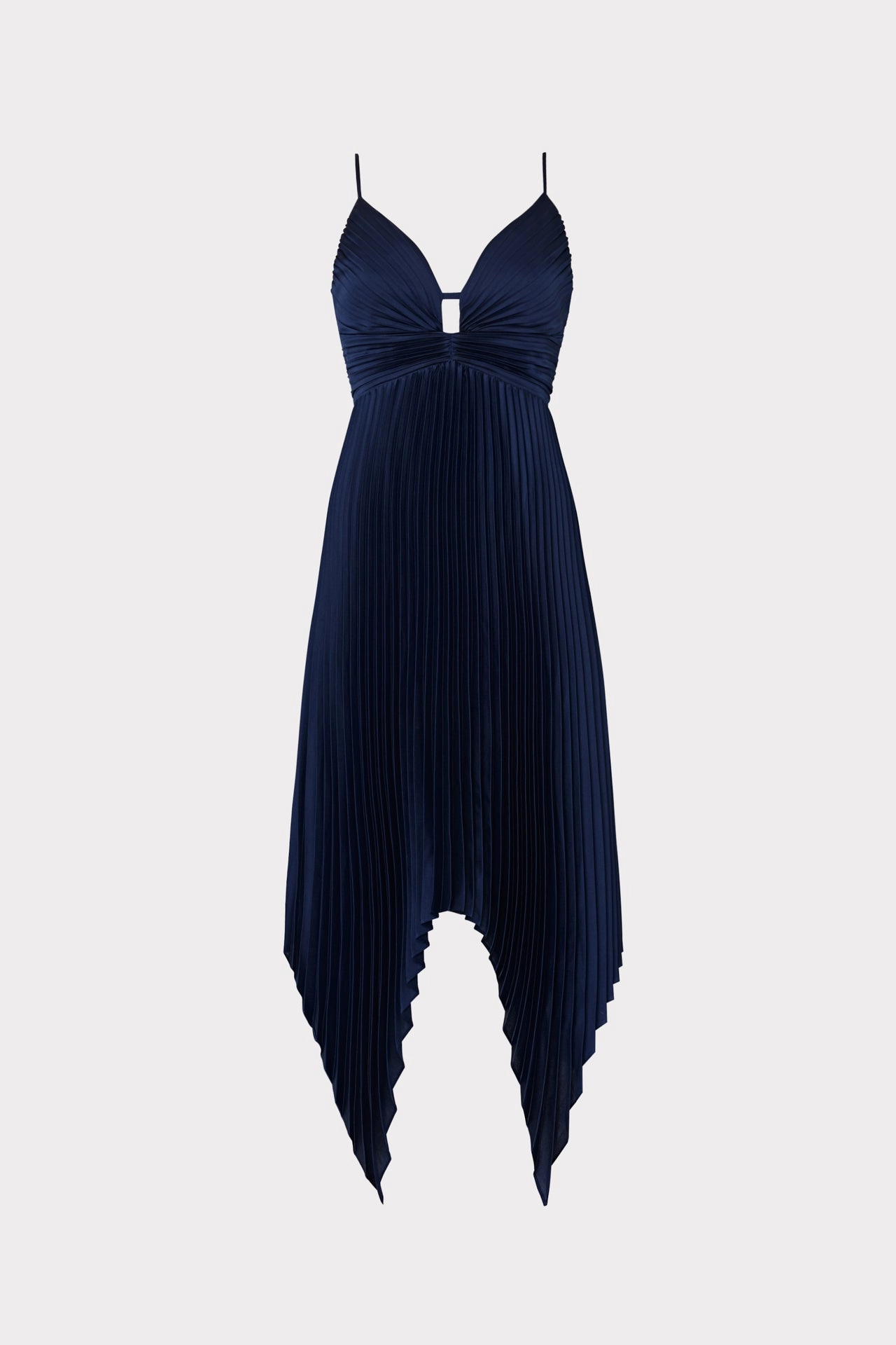 Joanna Pleated Satin Dress Linen-Blend relaxed shape