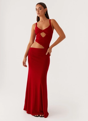 Effortless Comfort Ombre-Effect Jocelyn Maxi Dress - Red