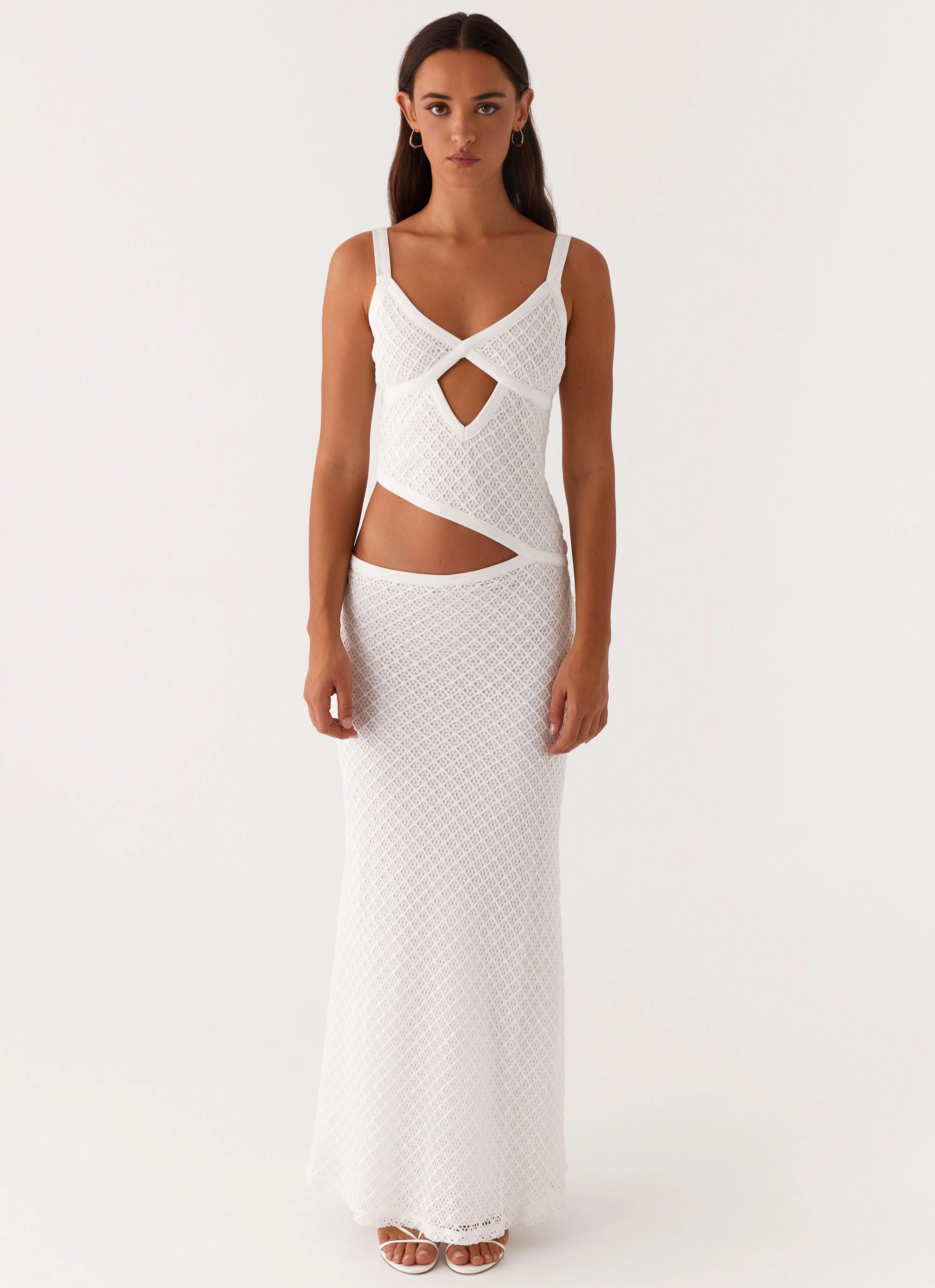 Balanced Texture Jocelyn Maxi Dress - White Crochet