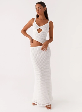 Soft Shine Jocelyn Maxi Dress - White Crochet