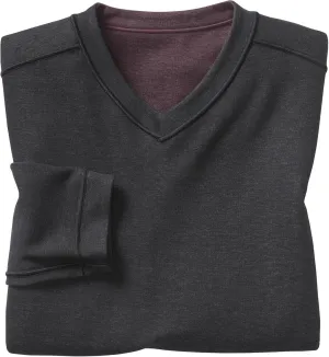 Johnston & Murphy Men's Reversible Long-Sleeve V-Neck Shirt