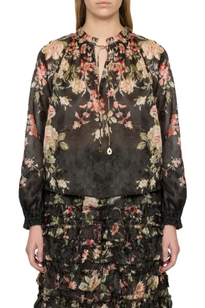 Stretchable Material Jolie Print Long Sleeve Top