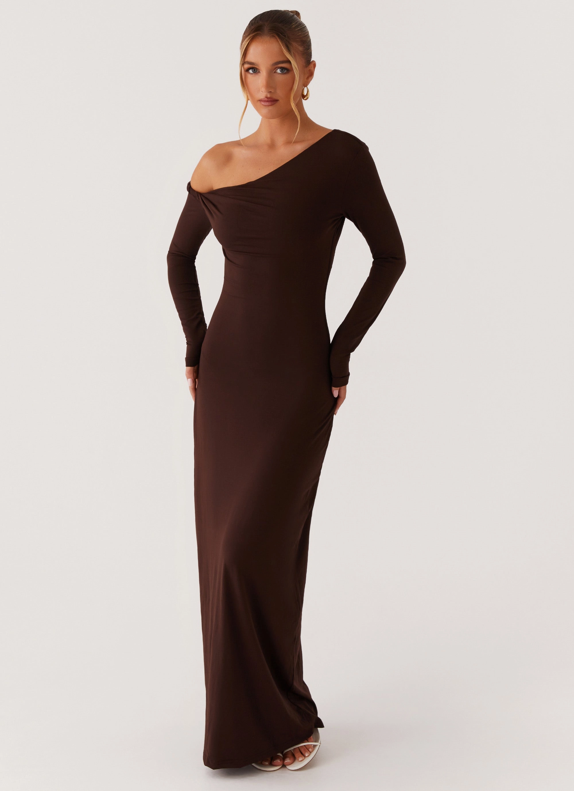 Jordana Twist Maxi Dress - Brown Sunny Lace