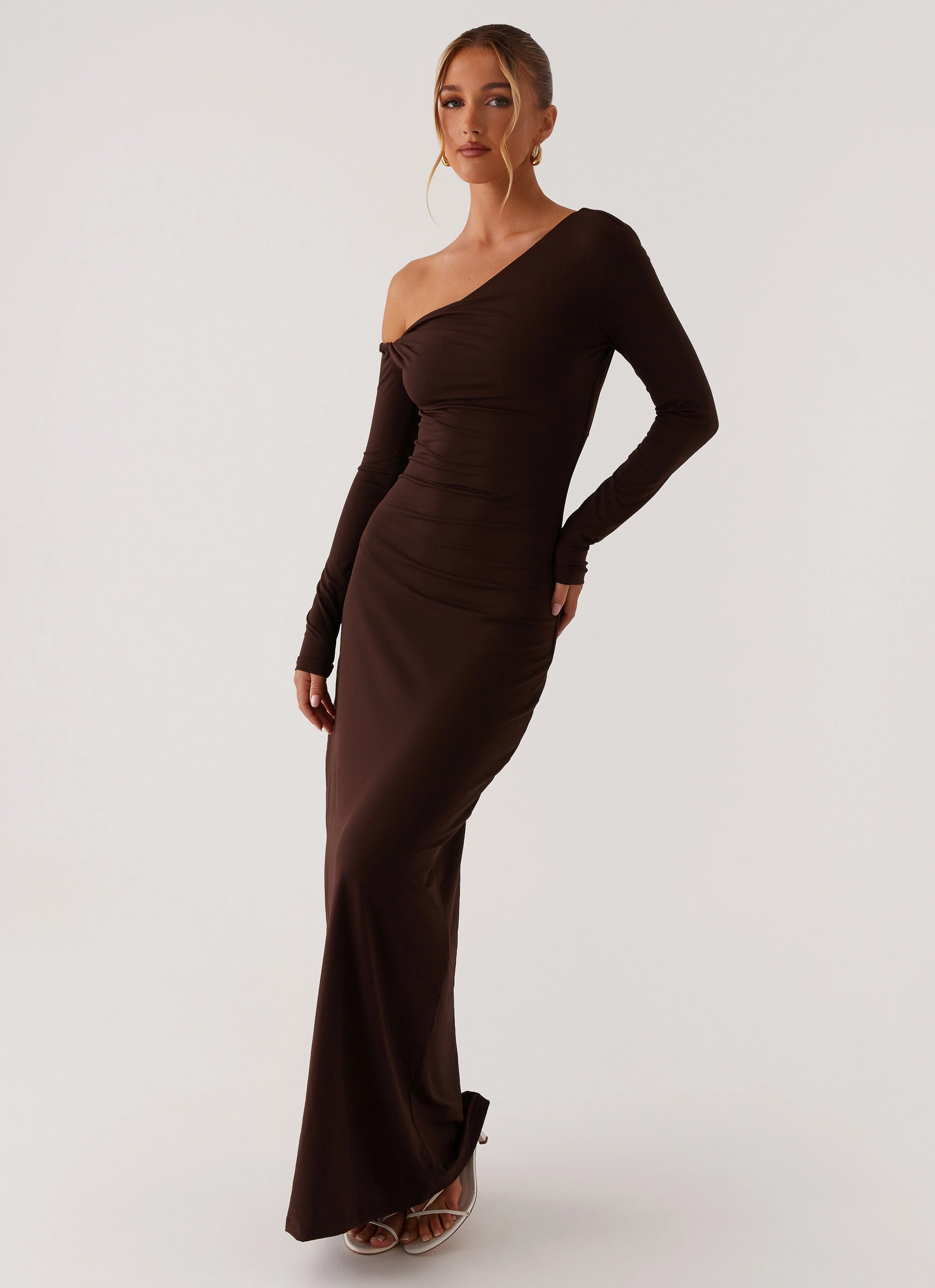 Ethically-Made London Edge Jordana Twist Maxi Dress - Brown