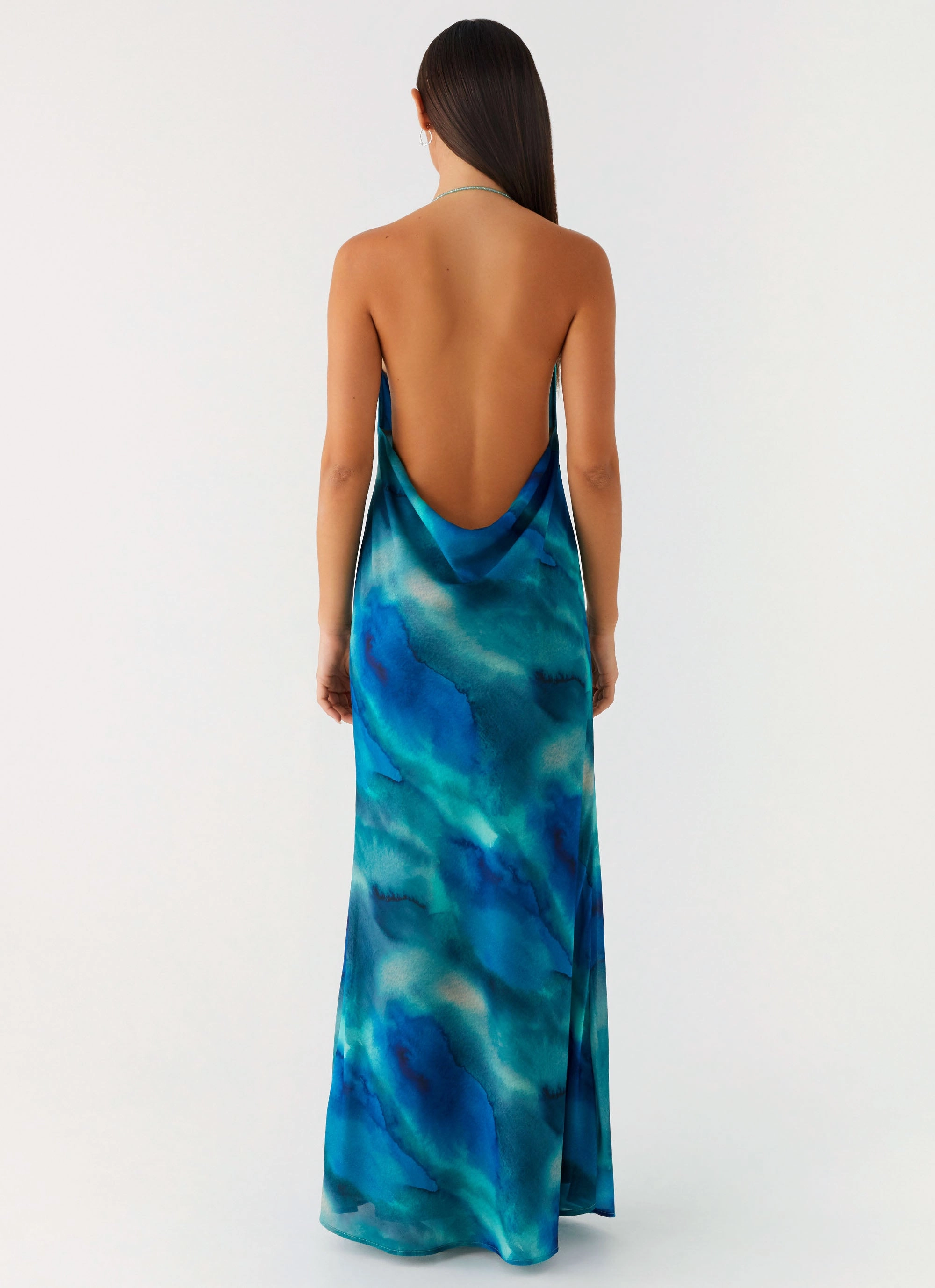 Journey Maxi Dress - Blue Tie Dye Basic Fashion Pretty Glow