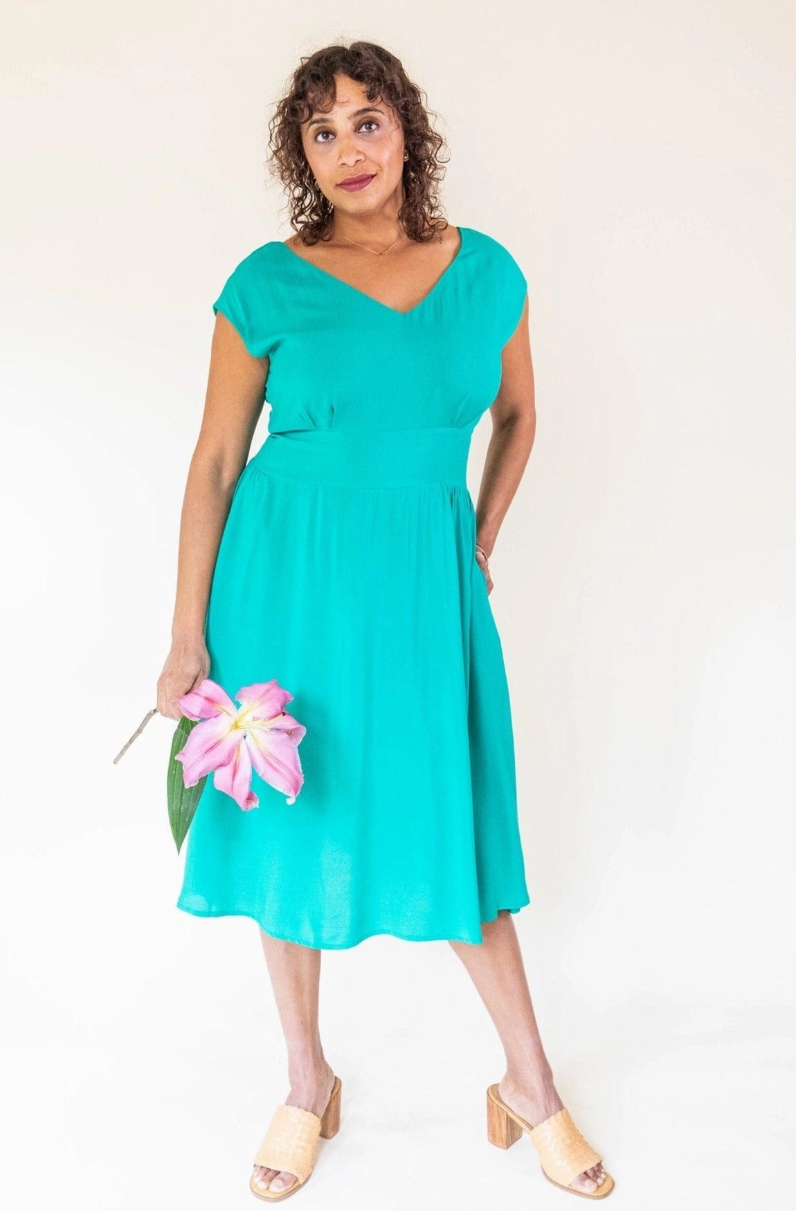 Inner lining Sharp Look Joy dress in Teal Challis
