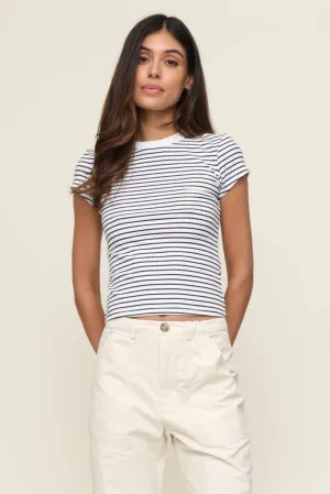 Thermal Insulation SweatGuard Lining Jude Stripe Pointelle Baby Tee