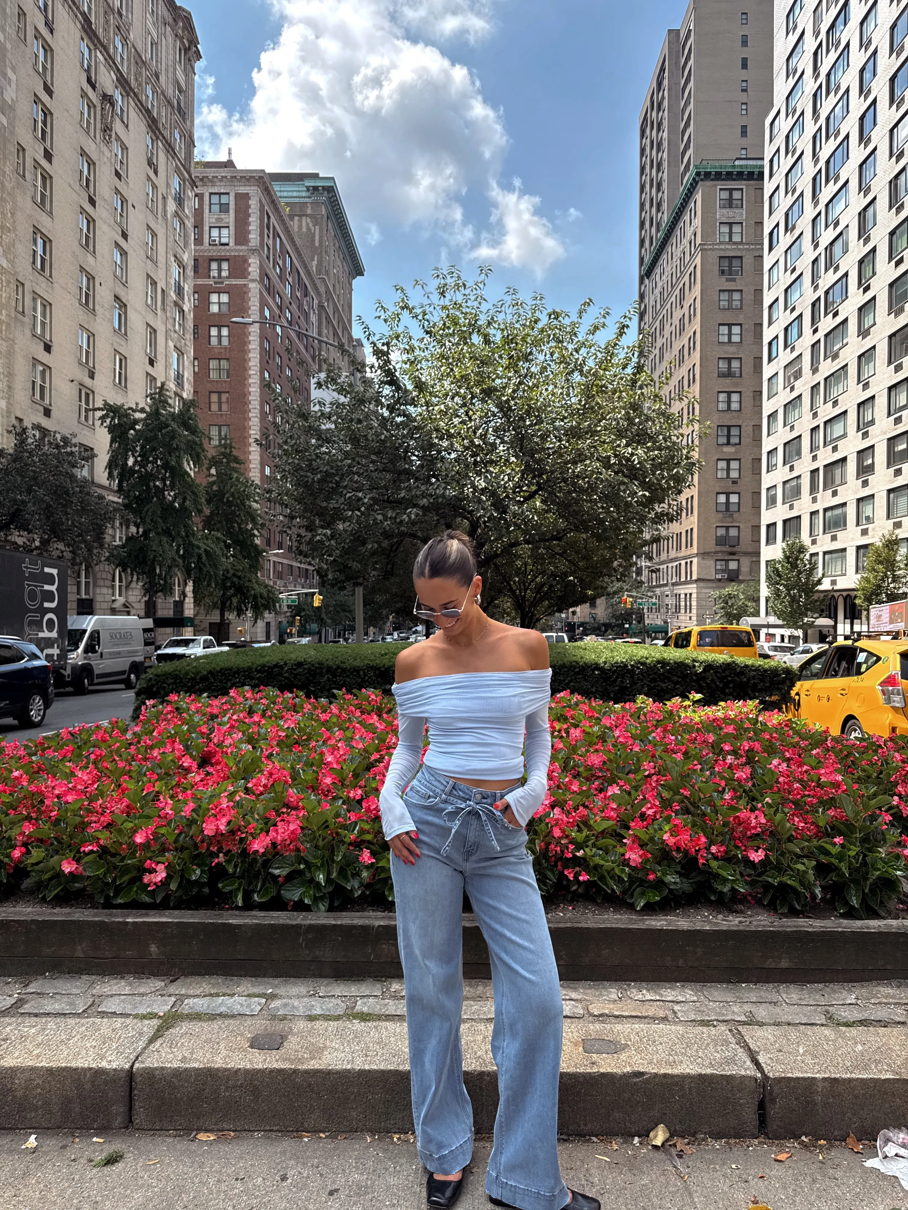 Jules Off Shoulder Mesh Shirt AdjustableCuffSystem High Neckline