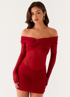 Biodegradable Fabric Functional Fashion Jules Mini Dress - Raspberry