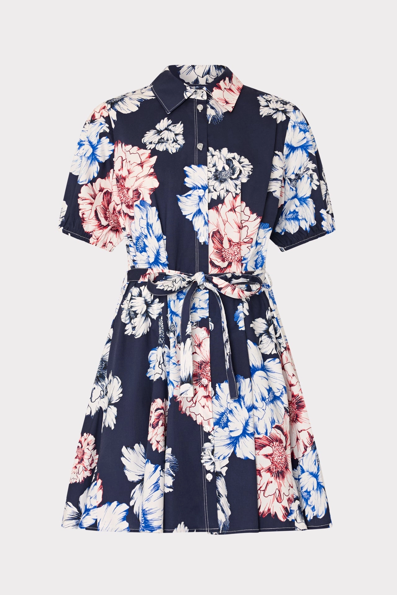 Simple Comfort Soft Stretch Juni Printed Poplin Mini Dress