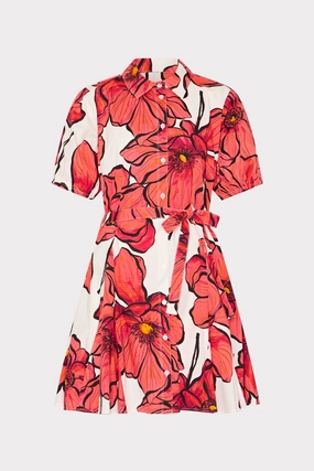 Farm Air Crisp Texture Juni Windflower Pastel Poplin Mini Dress