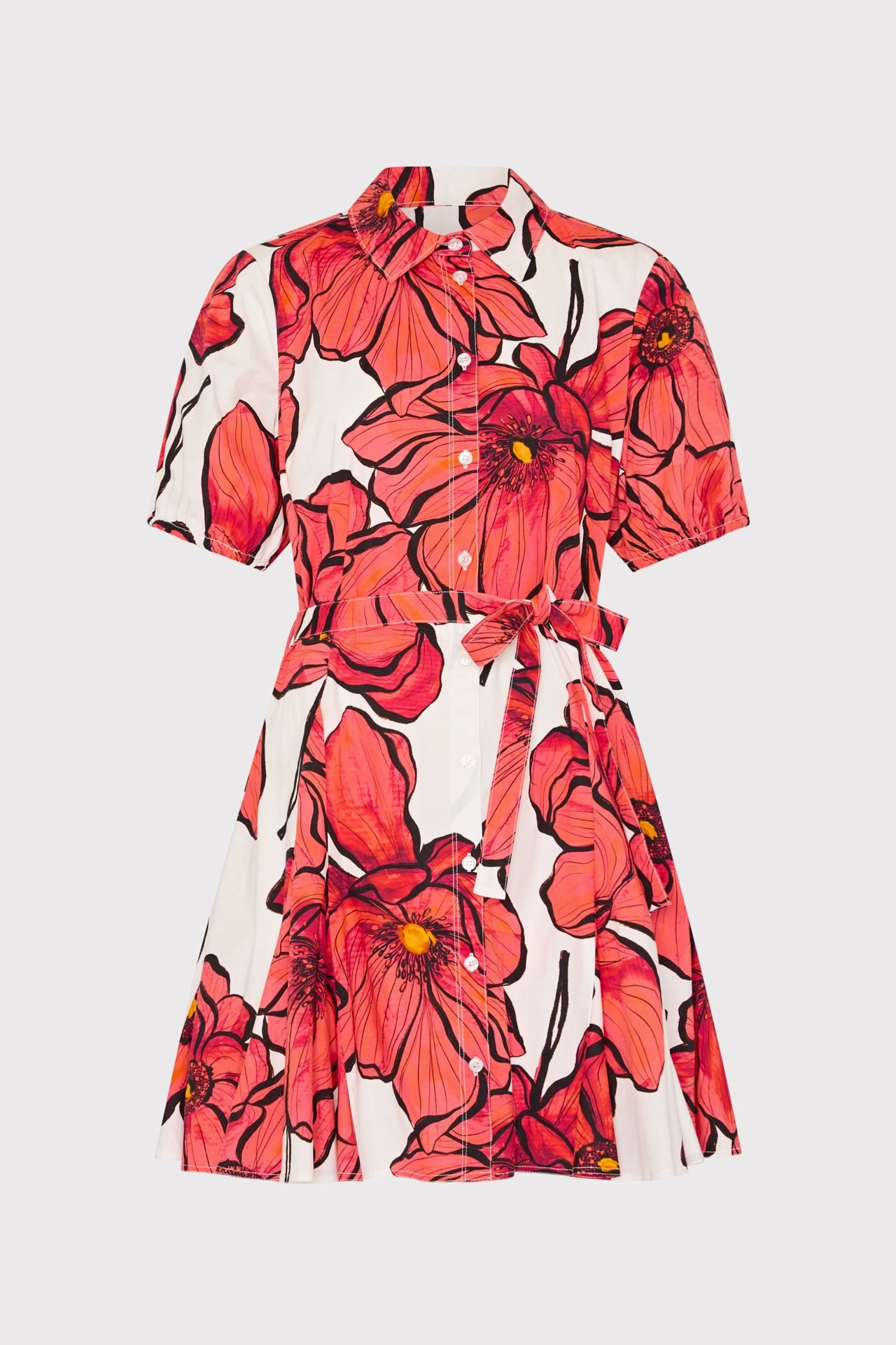 Farm Air Crisp Texture Juni Windflower Pastel Poplin Mini Dress