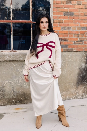 Relaxed Vibe Kacey Satin Maxi Skirt - Champagne Glam Style
