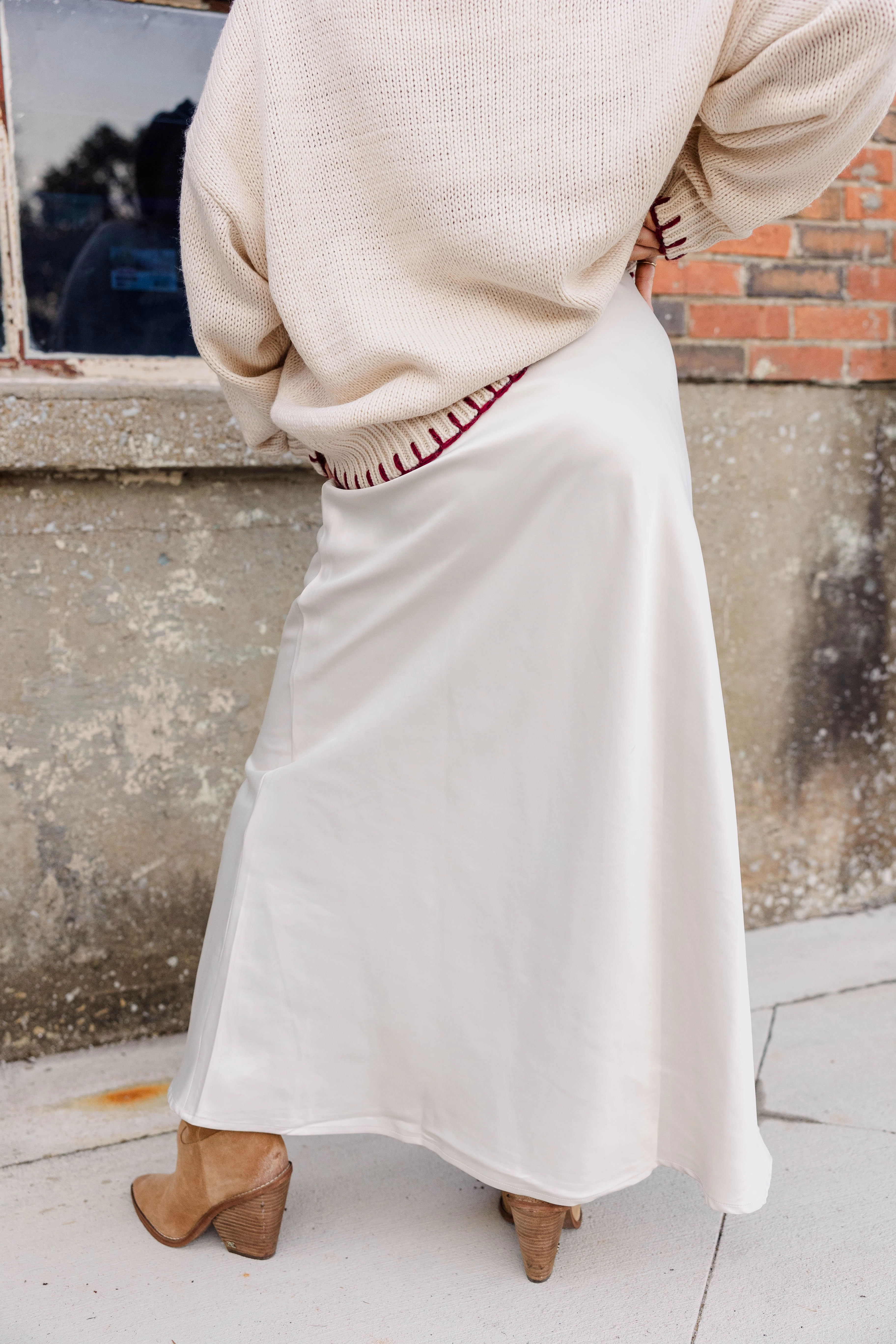 Kacey Satin Maxi Skirt - Champagne Rare Find Relaxed Vibes