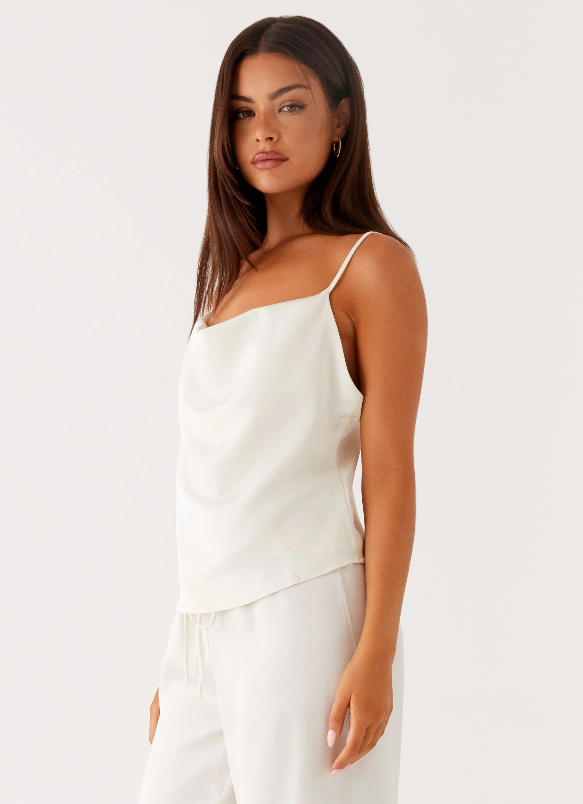 Kaia Cowl Neck Top - Butter Flex Fit Shoulder Construction Classic Tank