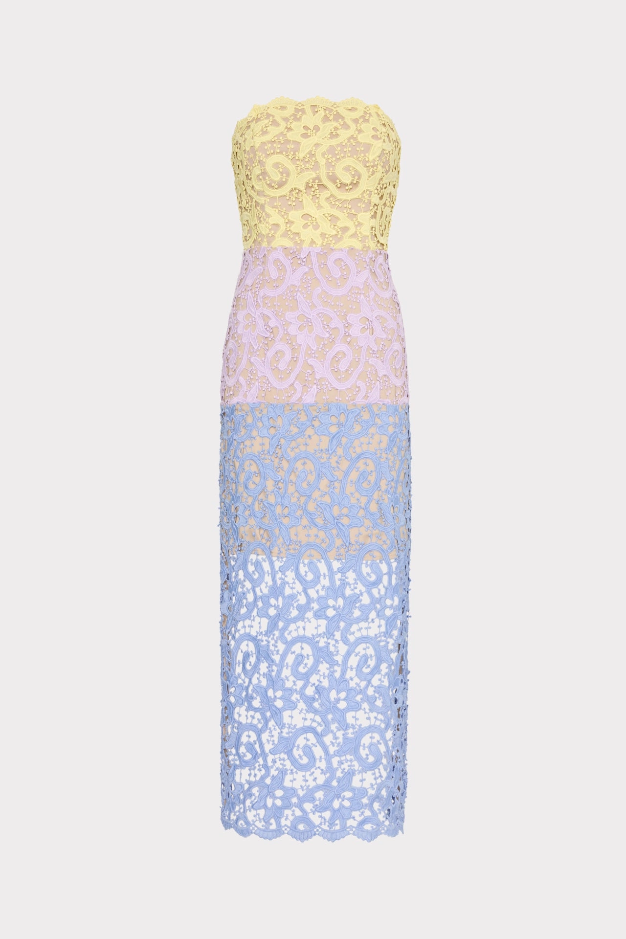 Sleek Cut Kait Trois Color Lace Dress