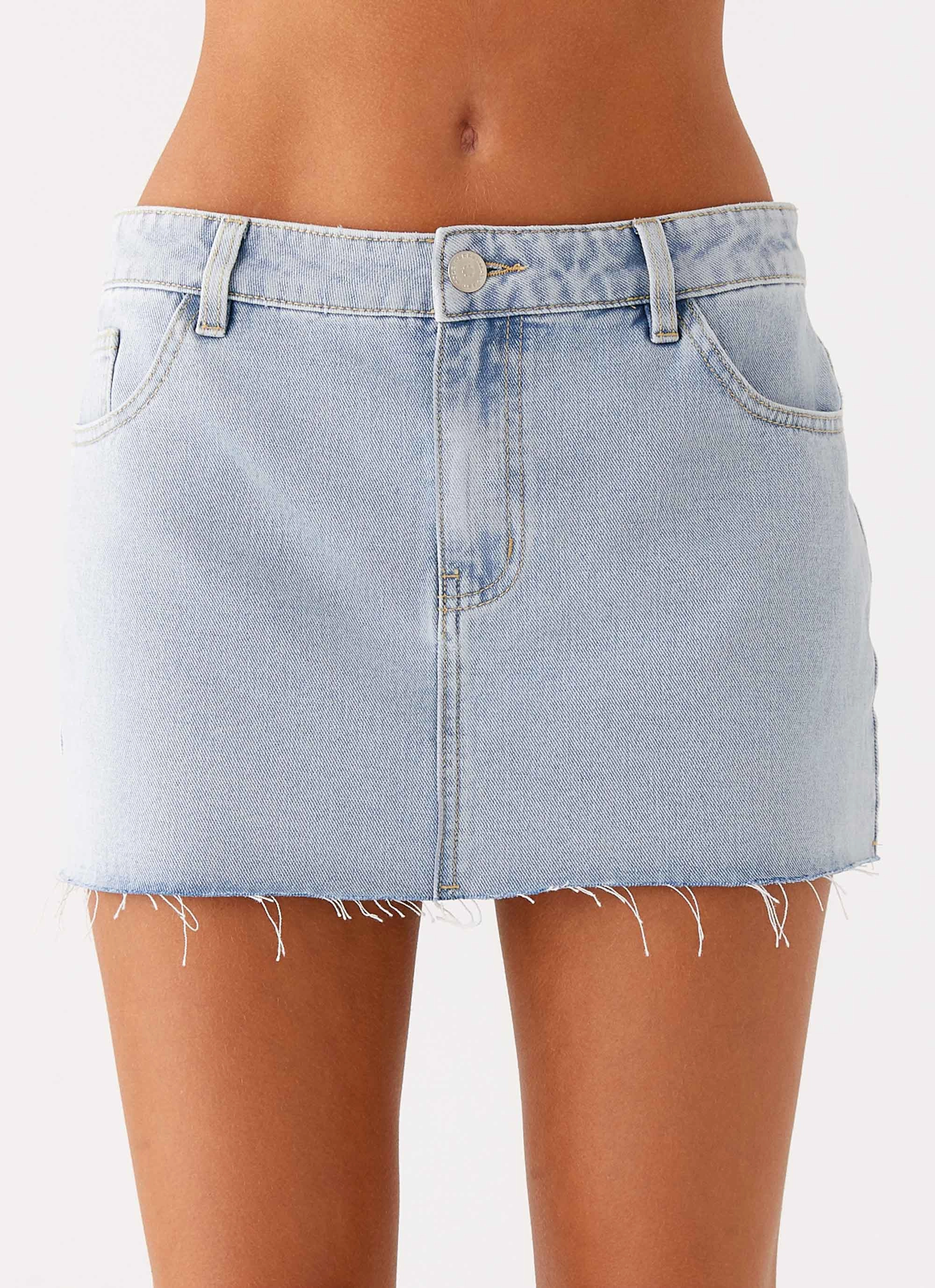 Kamen Low Rise Mini Skirt - Light Denim Cultural Event