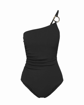 Resort Style Kara One Piece In Black Texture