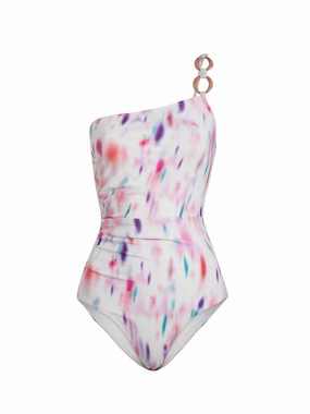 Kara One Piece In Hazy Ikat Ivory Warm Climate