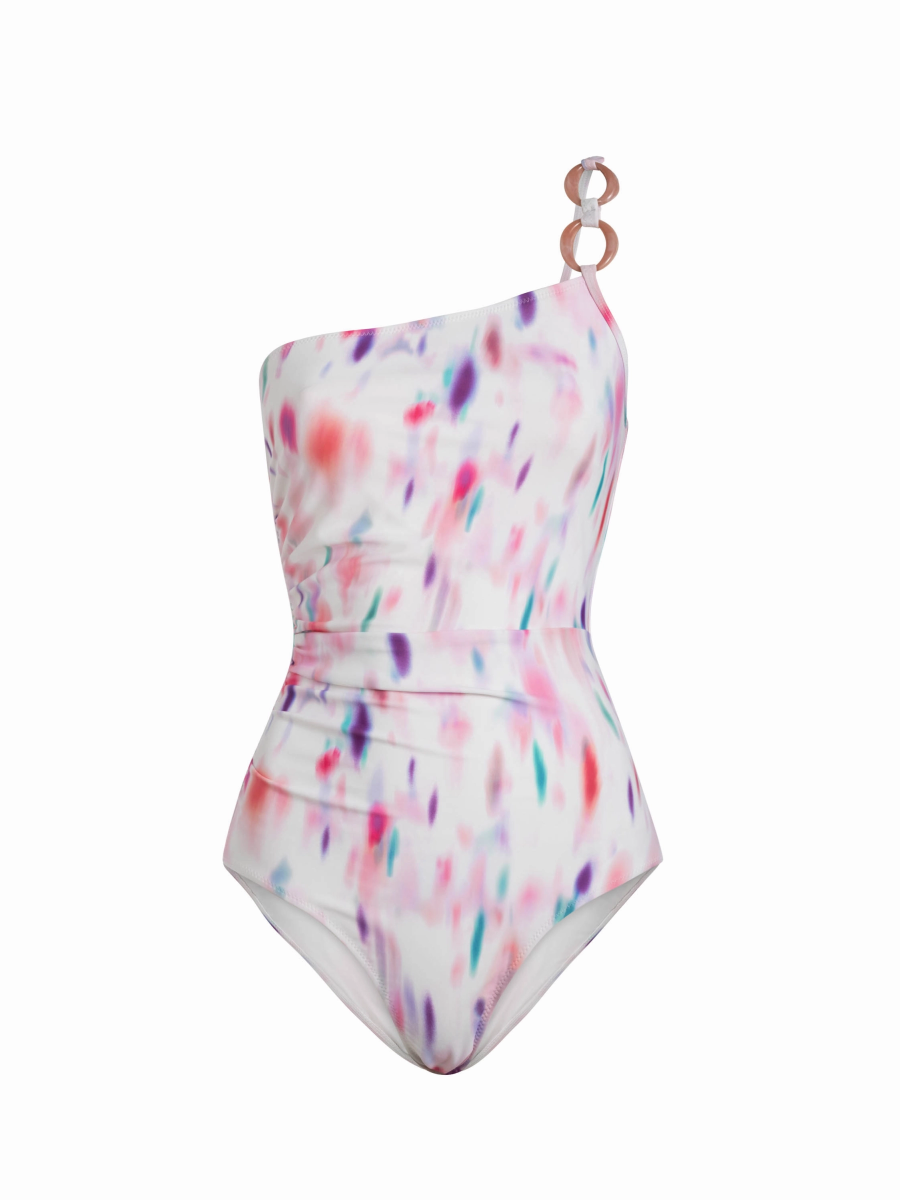 Odor Control Treatment Kara One Piece In Hazy Ikat Ivory