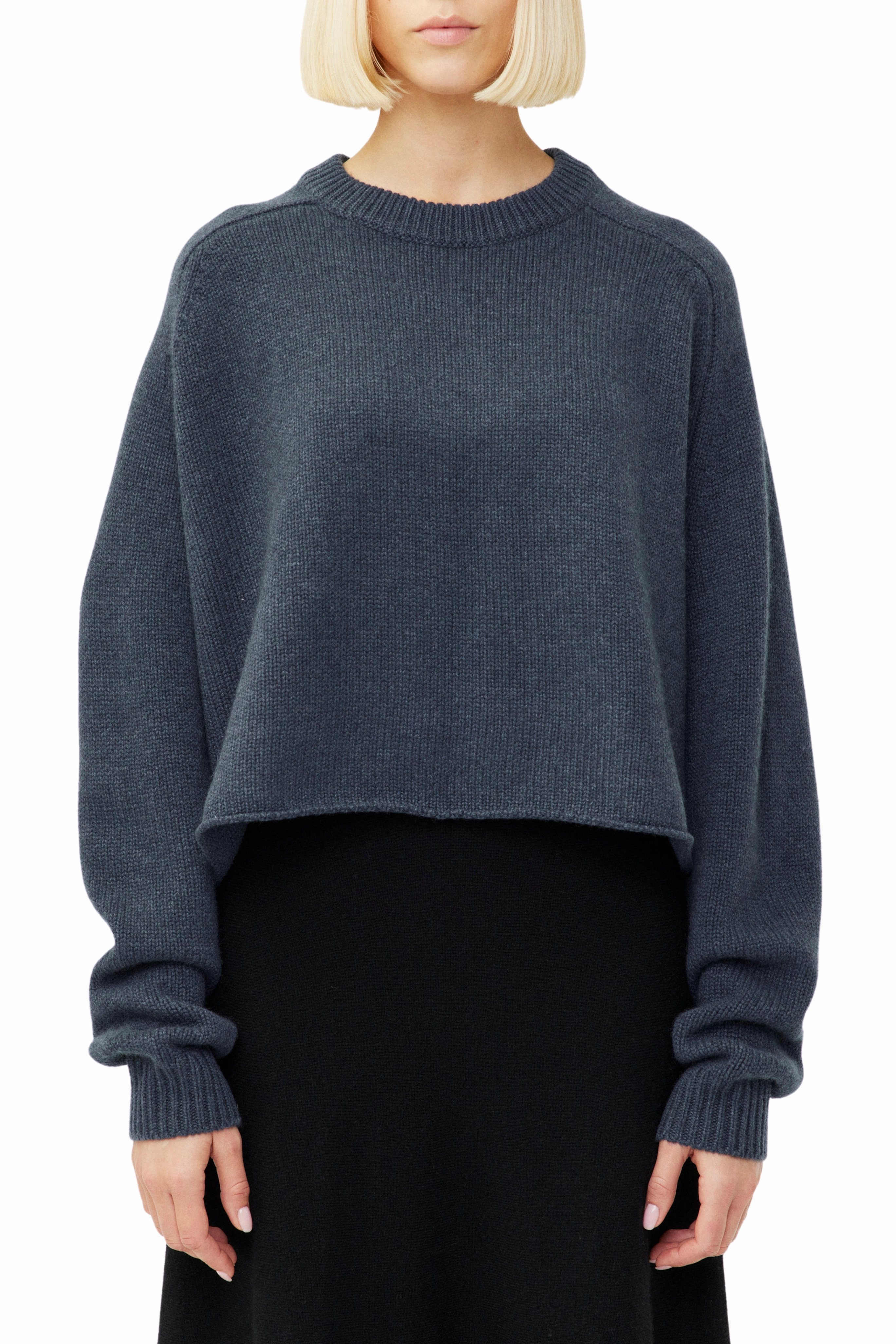 HandLinked Seams Zero Waste Knitting Technique Karine Sweater in Night Fall