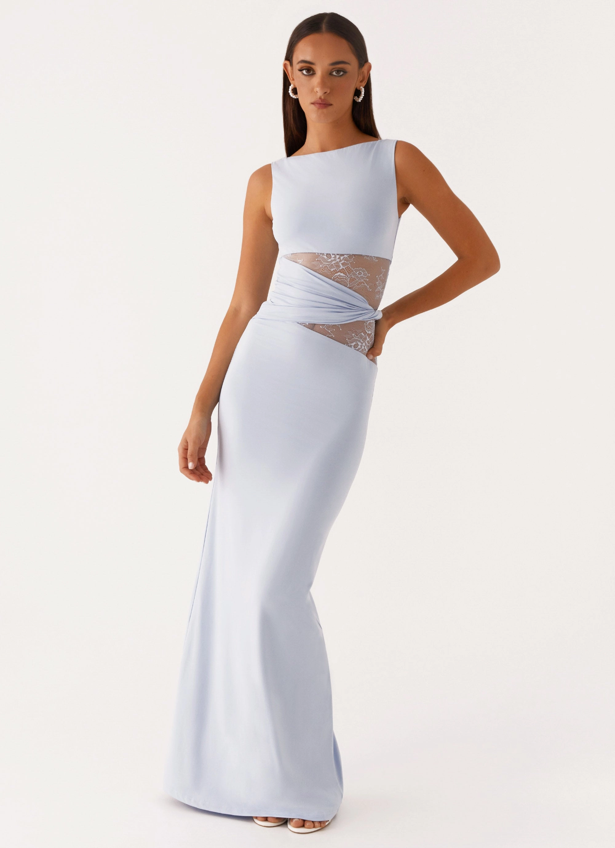 Classic Mood Semi Sheer Karma Maxi Dress - Blue