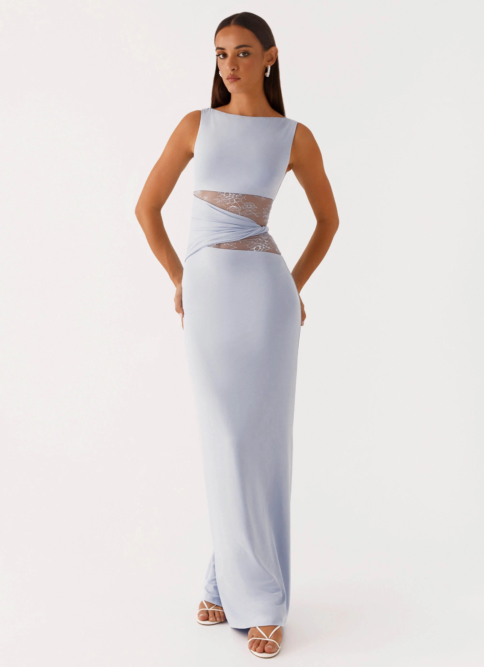 Theater-Night Influencer-Style Karma Maxi Dress - Blue