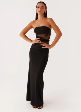 Karma Strapless Maxi Dress - Black Simple Profile