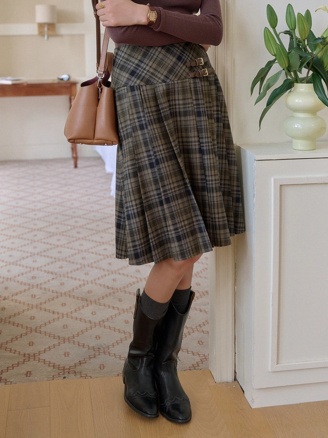 Katalina High-Waisted Viscose  Skirt Commuter Fit
