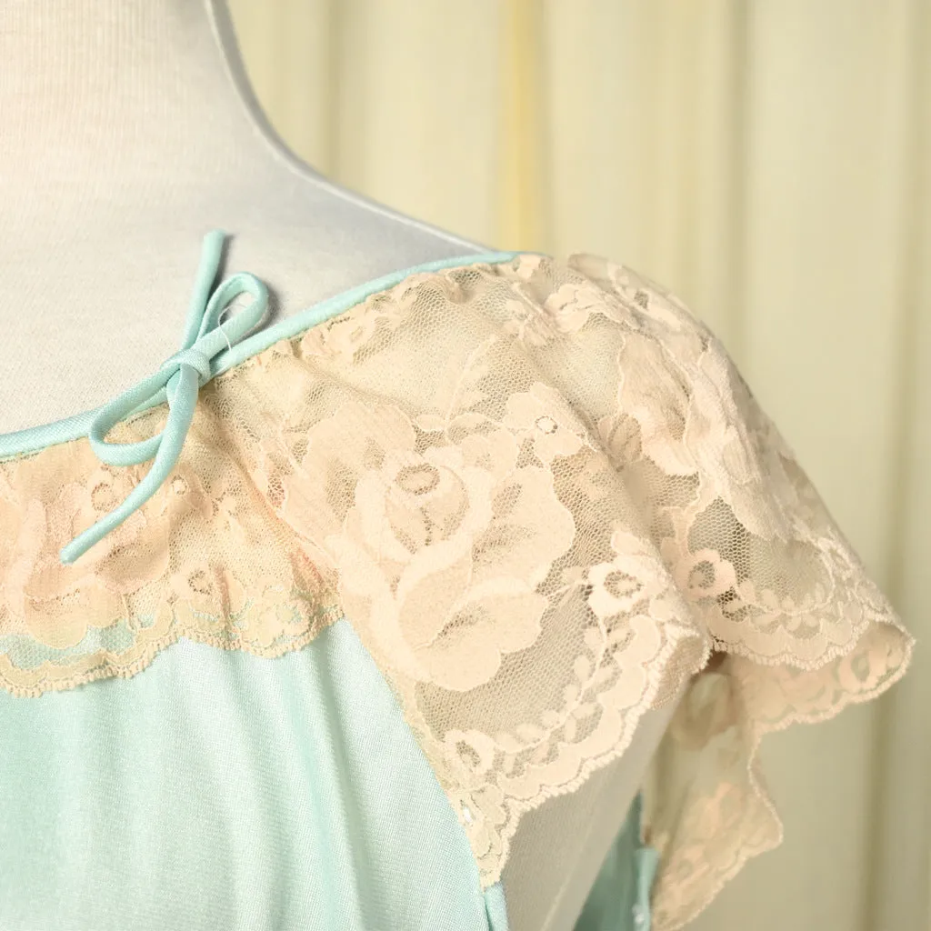 Katz Vintage 1960s Mint & Lace Nightgown