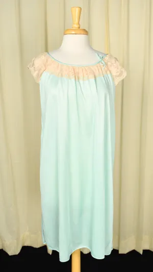 Katz Vintage 1960s Mint & Lace Nightgown