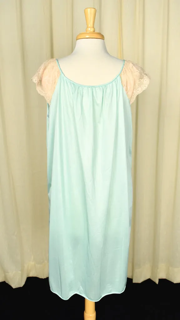 Katz Vintage 1960s Mint & Lace Nightgown