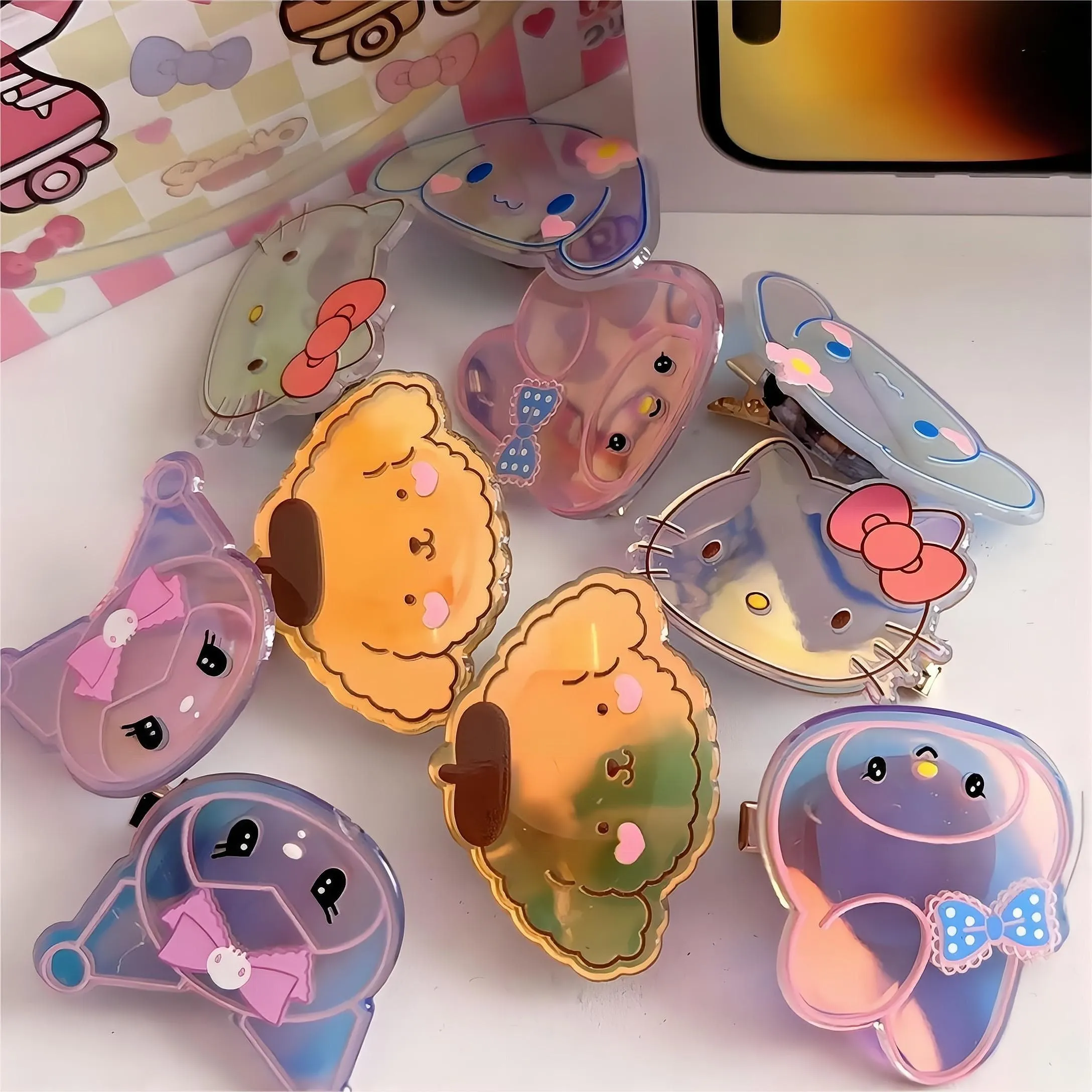 Kawaii 5 Pieces Led Flashing Cartoon Family Hair Clip Set