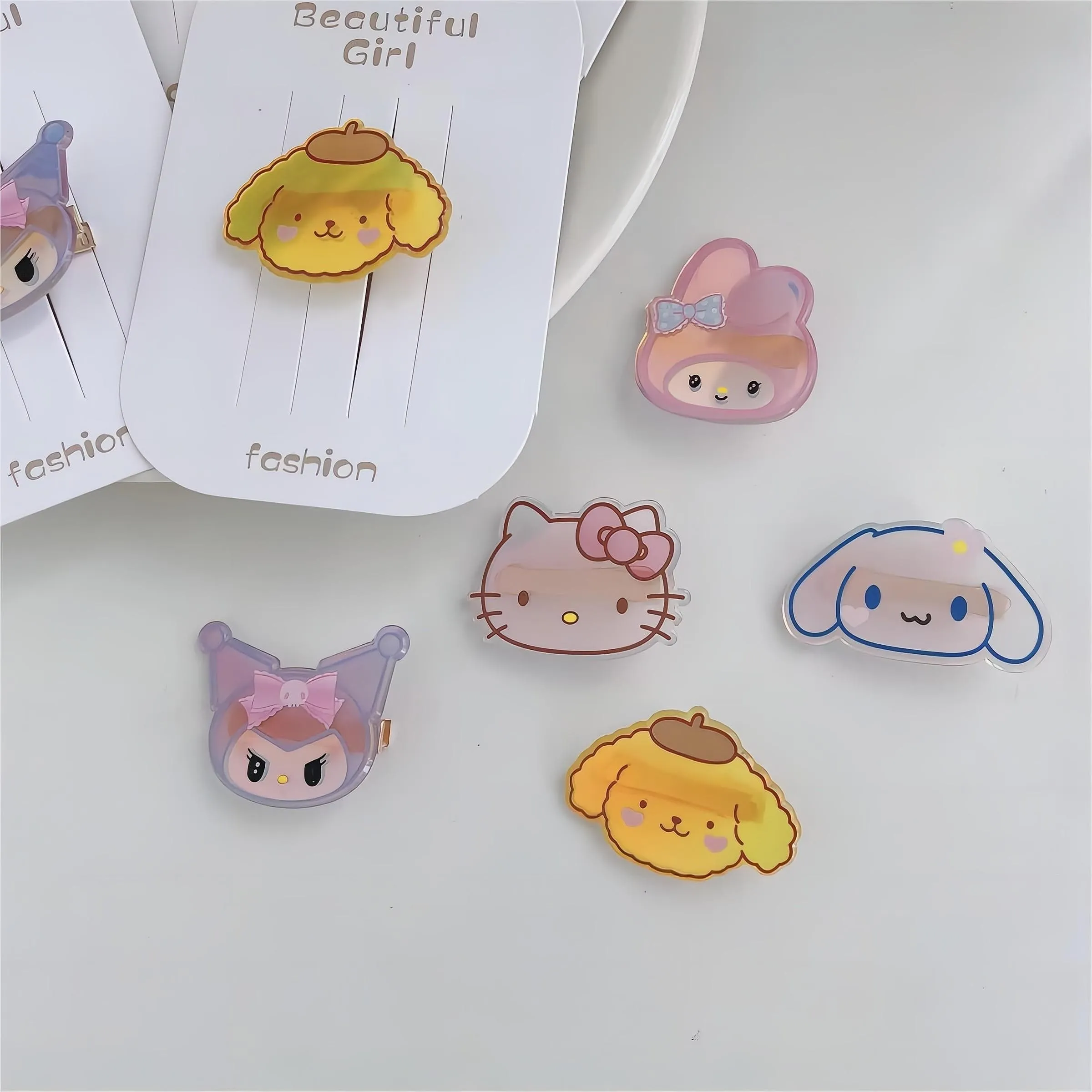 Kawaii 5 Pieces Led Flashing Cartoon Family Hair Clip Set