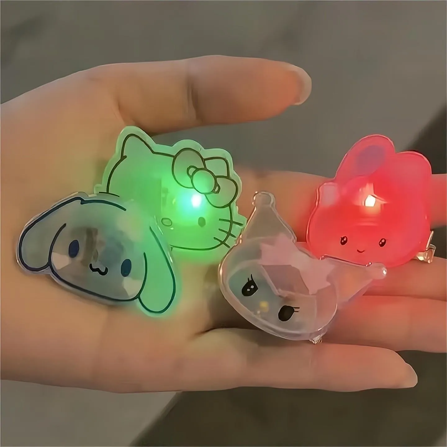 Kawaii 5 Pieces Led Flashing Cartoon Family Hair Clip Set