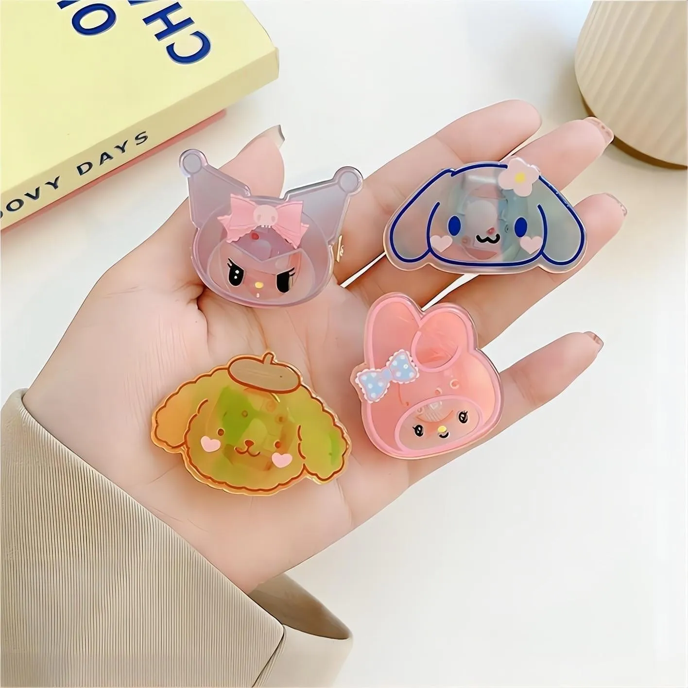 Kawaii 5 Pieces Led Flashing Cartoon Family Hair Clip Set