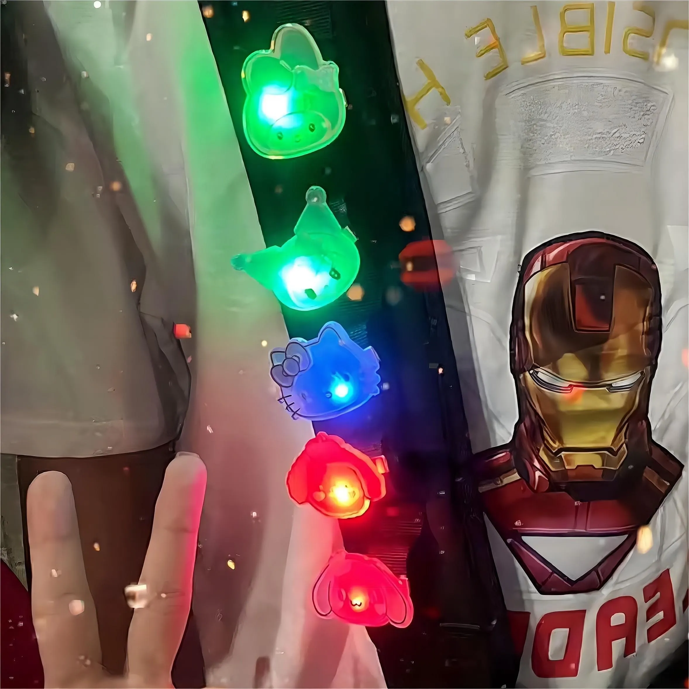 Kawaii 5 Pieces Led Flashing Cartoon Family Hair Clip Set