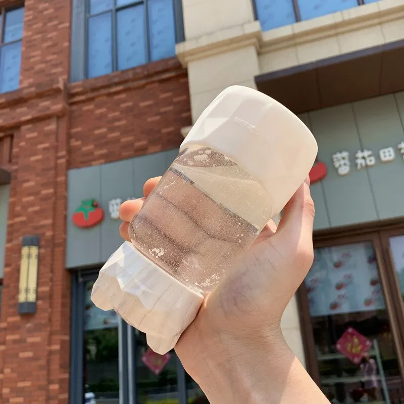 Kawaii Bear-shaped glass water bottle