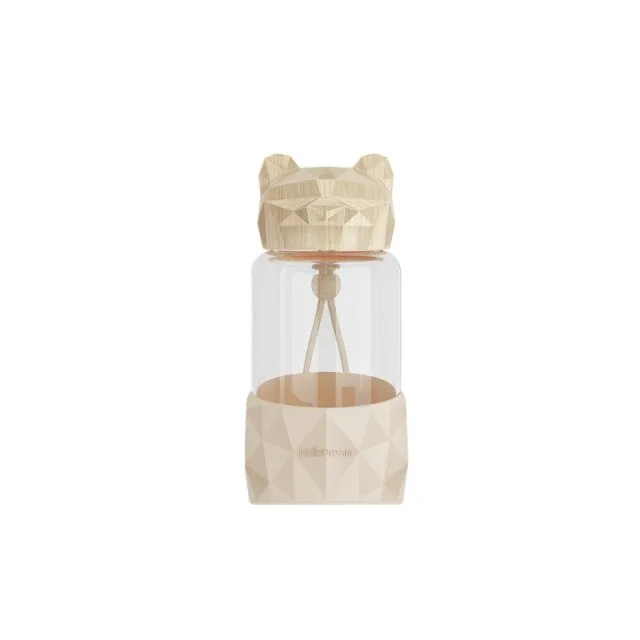 Kawaii Bear-shaped glass water bottle